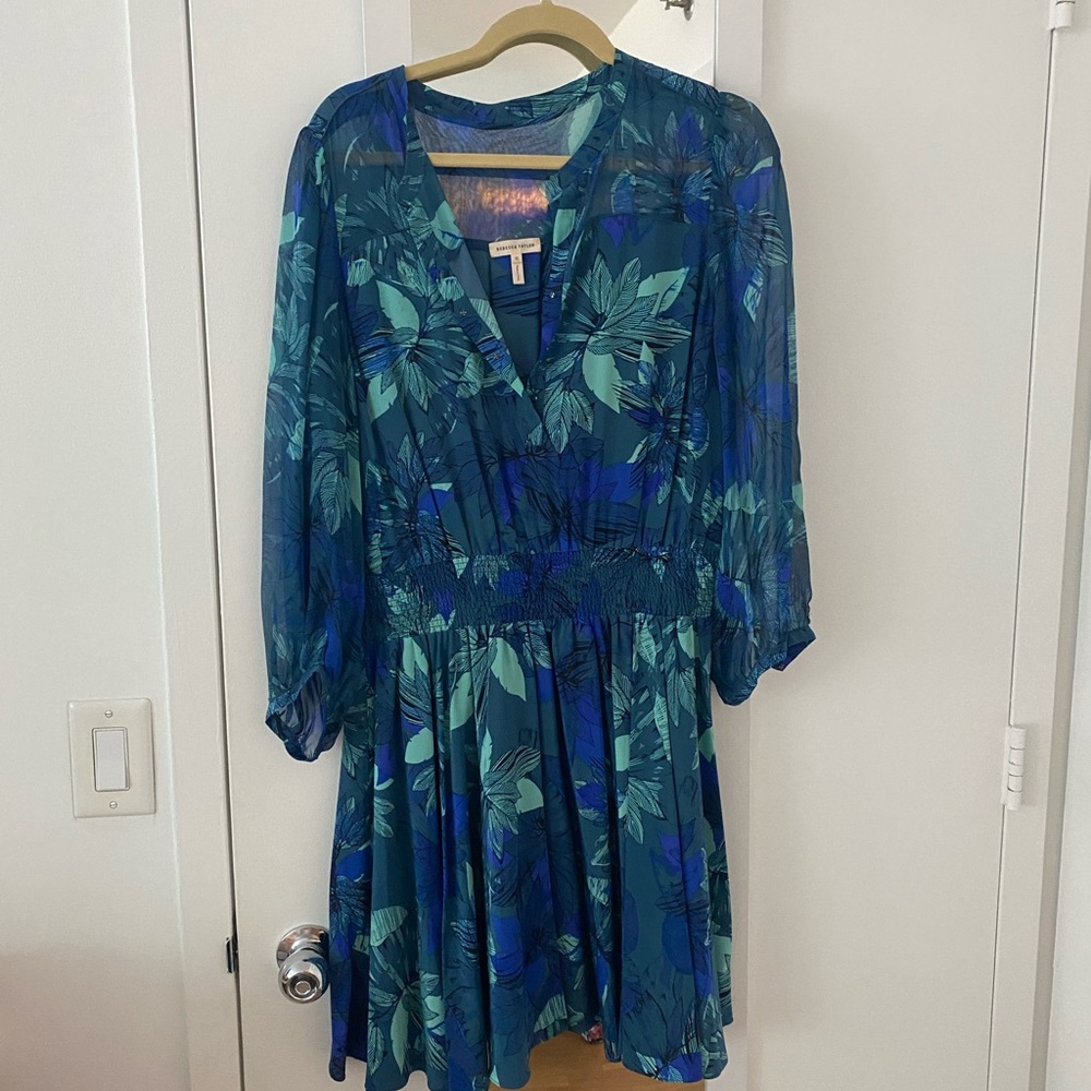 Rebecca Taylor blue floral silk dress